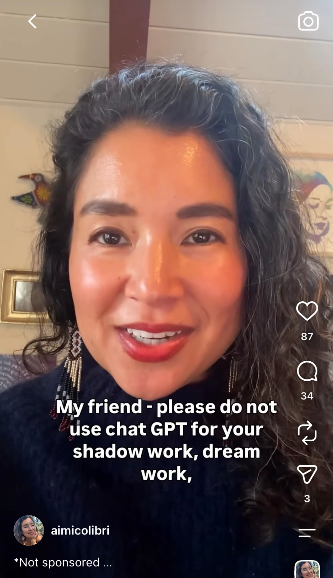 Watch the Instagram Reel: My friend - please do not use ChatGPT for your shadow work, dream work